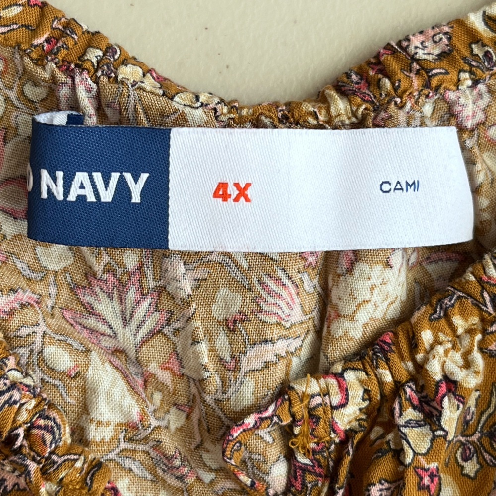 NWT Old Navy Tiered Swin Brown Floral Cami Dress Sz 4X - Picture 7 of 13